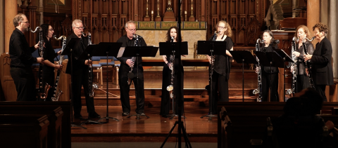 The Improbable Beasts Group photo of the Improbable Beasts bass clarinet ensemble.